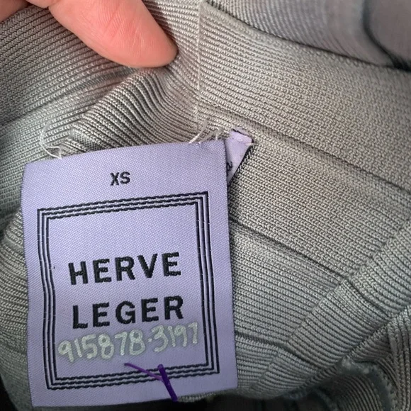 Herve Leger silver foil bandage mini dress